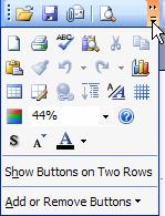 PowerPoint s toolbars also have show more arrows, just like menus do.