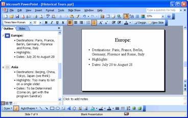 50 Microsoft PowerPoint 2003 1. Select the text or object you want to cut and click the Cut button. The text or object is removed or cut from its original location. 2. Move the insertion point to where you want to place the cut text or object.