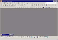 64 Microsoft PowerPoint 2003 Window State Description A Minimized presentation window appears only as a tiny icon near the bottom of the PowerPoint screen.