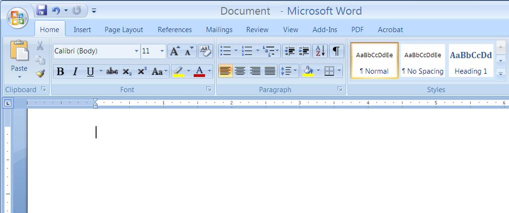Create a New Document and Set Up a Document Map Launch Word 2007.