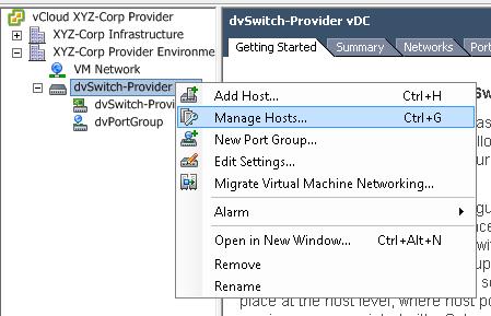Step 10 Select the hosts that you want to manage and click Next. 11 Chose all of the vmnics.