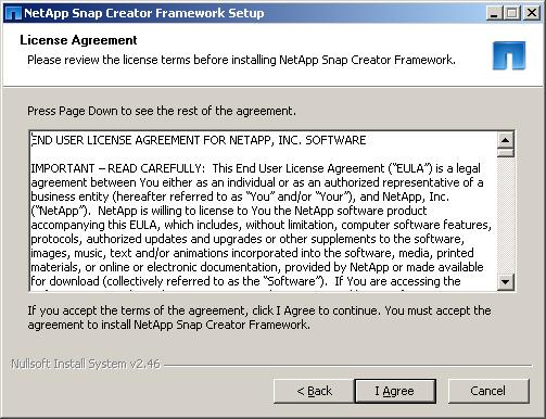2 Install the Snap Creator Framework on a physical or virtual Windows server from where the backups will be managed.