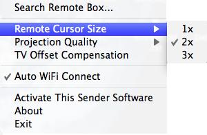 5.4.2 Remote Cursor Size Adjust the cursor size on projection screen.