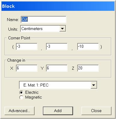 6 Static Analysis Figure 137 Cutting Object 3 Using the select object icon, select both blocks by clicking on one and using the Ctrl key to select the second.