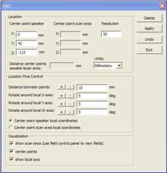 Example: Evaluating the Hearing Aid Compatibility 11 2 In the HAC dialog, enter the coordinates for the Center