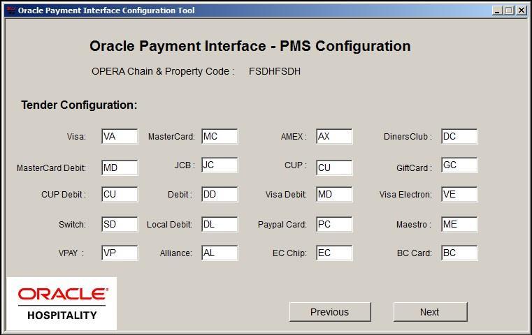Enter the IFC8 IP address and port number for the Hotel Property Interface (IFC8) server.