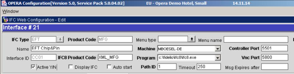 You can find the OPERA IFC number in OPERA on the IFC Configuration of the