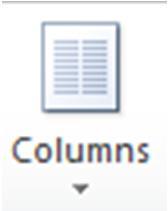 To insert a column break or section break, select the Breaks icon from the Page Layout tab. Click on the type of break you want to insert.