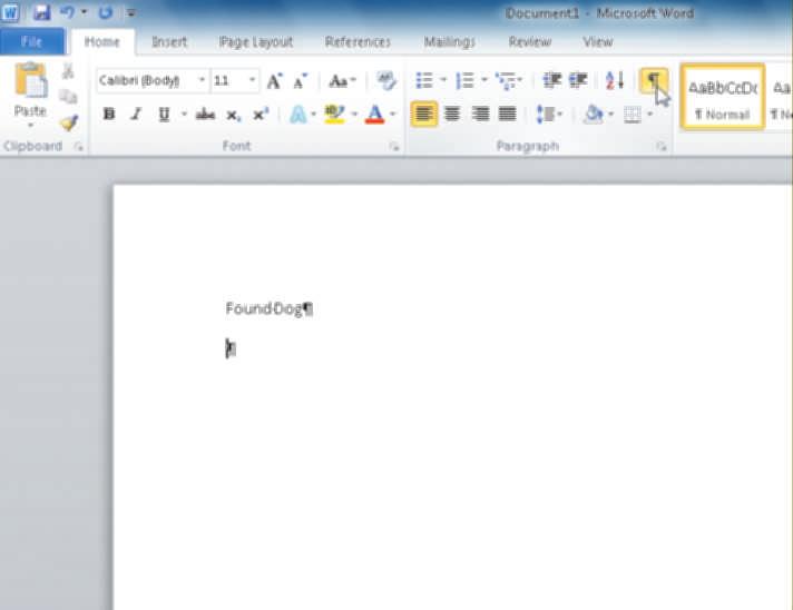 To Display Formatting Marks Creating, Formatting, and Editing a Word Document with Pictures Word Chapter WD 7 To indicate where in a document you press the enter key or spacebar, you may find it