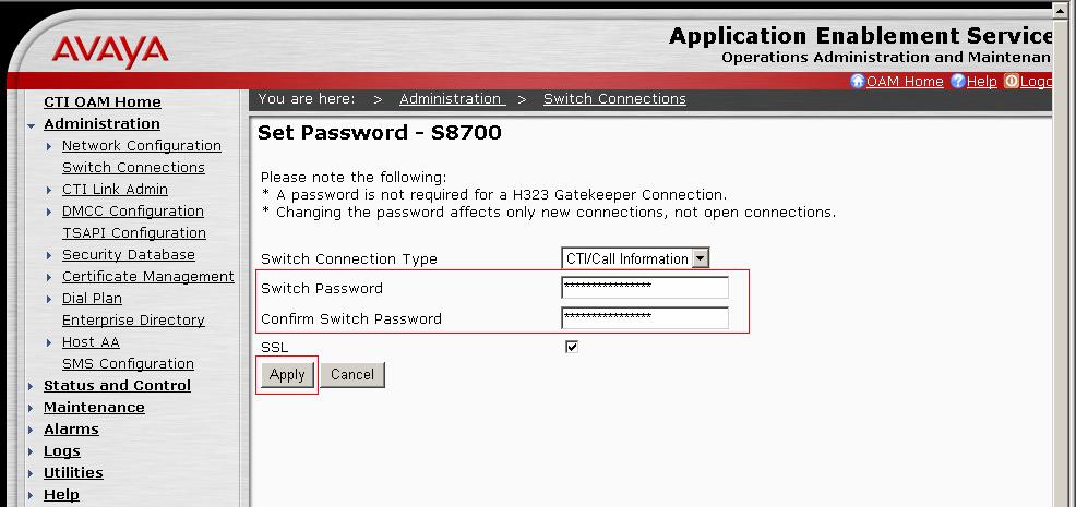 Enter a descriptive name for the switch connection and click on Add Connection.