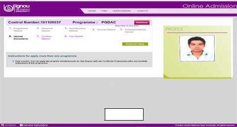 Click on Login button. STEP-3: Then first part of the Online Admission form will be displayed as shown in Figure9. It has 8 sections.