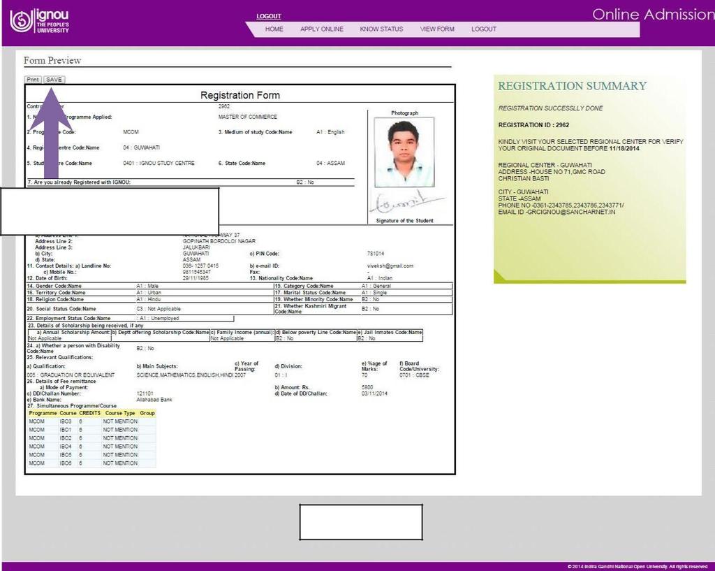 You can Preview your filled in form as shown in Figure - 24. You can print or save the form for future references.