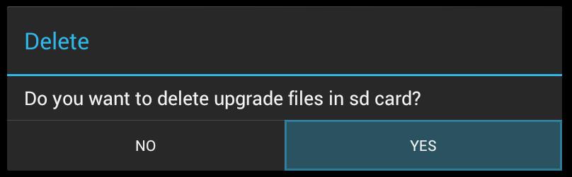 (Picture 16) After unpacking and upgrading of TTS data are finished, you will see the dialog box which asks whether to delete upgrade files or no.