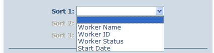 The Workers By Provider Report as displayed in the screenshot below has filter criteria of Worker