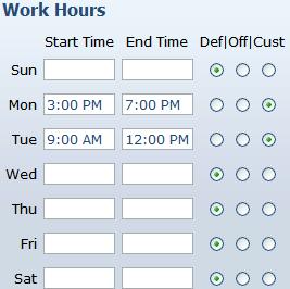 To establish ongoing days off (for example if the worker never works on Monday or Tuesday): Check the