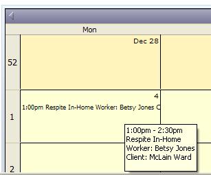 The following instructions discuss editing an event Date, Time, Client, and/or Worker. 1. Click on Scheduling from the Main Menu on the Home page. 2.