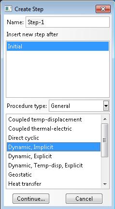 Leave the step name as Step-1. Change the type to General -> Dynamic, Implicit.
