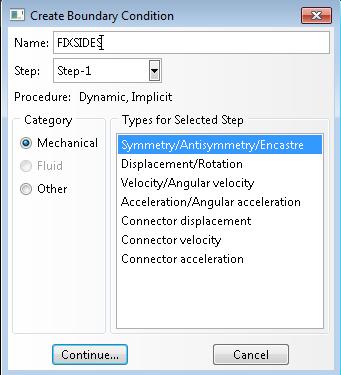 The Create Boundary Condition dialog is displayed Name the Boundary Condition