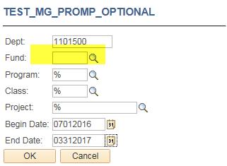 The default value for the prompt field is populated even if the user were