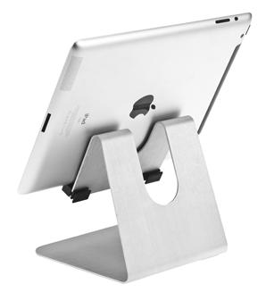 The TabStand for Desktop Display stand raises the height of the ipad and provides a perfect angle for viewing to prevent over extension and bad posture when using the device.