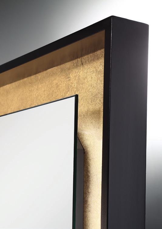 LED Mirror Free standing back-lit LED Mirror embellished with a gold leaf or