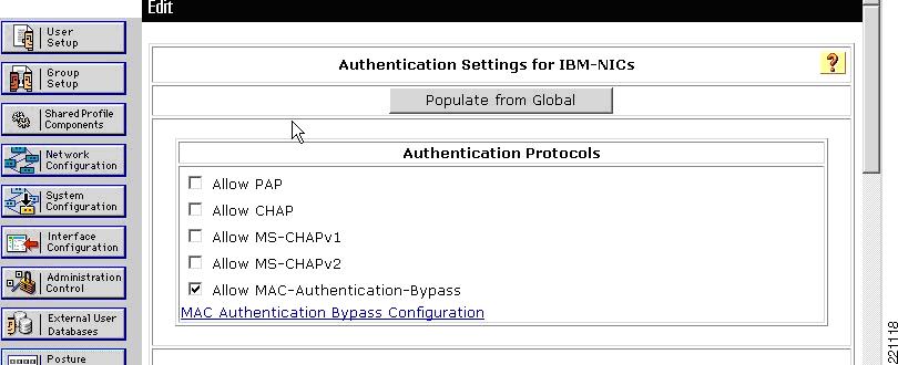Figure 47 Authentication Settings for the NAP 3. Posture rules for this NAP can be disabled, because this demonstration has nothing to do with NAC. 4. Authorization rules for the NAP can be configured.