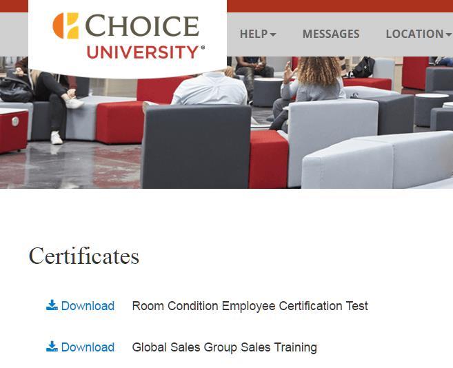 The document will export as a PDF. CERTIFICATES CONTENT VIEW If a module has a certificate and you have met the criteria for completing the module, the certificate button will display.