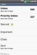 62 Email Viewing Conversations by Label You can view a list of the conversations that have the same label, including conversations with starred messages. 1.