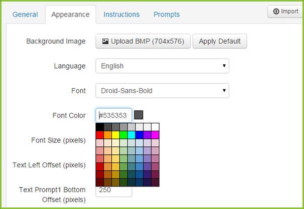 5. Configuring Your System 7. Click the Font Color field and select from the palate of swatch colors that displays. Note You can enter a standard color name or hexadecimal value directly in the field.
