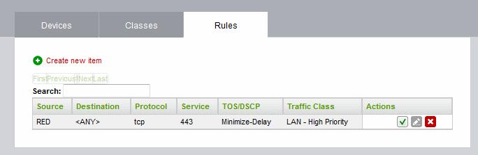 QoS Rules Table - Column Descriptions Column Description Source The source of the traffic pertaining to the service for which the rule is created.