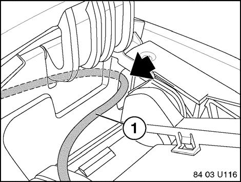 8 4. Insert eject box (2) into eject box frame (1) and snap into place. 5. Route connector for eject box and antenna coax cable through cut out in center console.