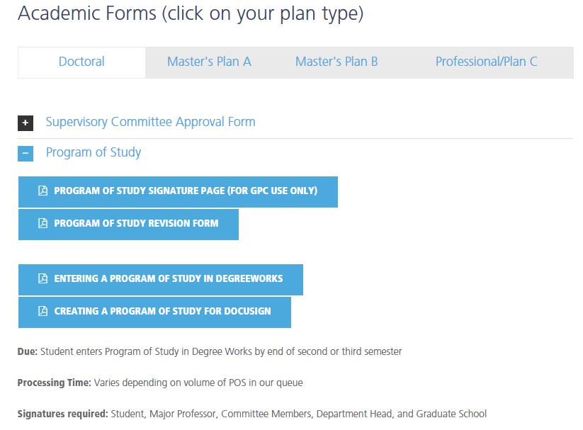Step #4: Download POS Signature Form The POS signature form is available on the Graduate School Forms page http://rgs.usu.