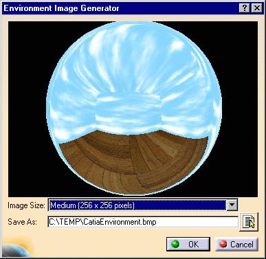 Page 175 Generating an Environment Image from an Environment This task will show you how to generate automatically an environment image to be used for reflection purposes. Open the Lamp.