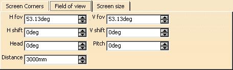 Click the tab you will use to set the screen properties, either: Screen Corners Enter the coordinates of three screen corners (upper left corner, lower left corner and lower right corner) Field of