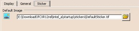 Stickers Page 296 This task explains how to customize the sticker default image. 1. Select the Tools->Options... command then in the Infrastructure category, click the Real Time Rendering subcategory.