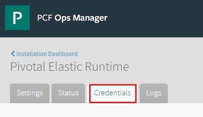 3. Click the Credentials tab. 4. On the Credentials tab, find UAA in the left column and Admin Credentials in the right column. Click Link to Credential.