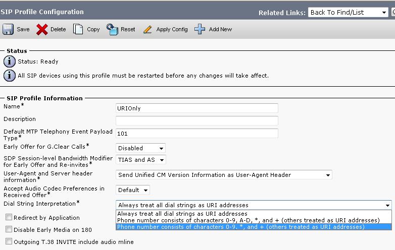 UCM SIP Profile for SIP Trunk Start by copying the Standard SIP Profile For Cisco VCS SIP Profile should be set to use, Use Fully Qualified