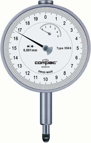 Precision Dial Gauges 0,001 mm dial readout / 82 mm dial diameter EN ISO 43 Factory standard 0,001 mm 2,3 mm ø82 19,2 ø10 9