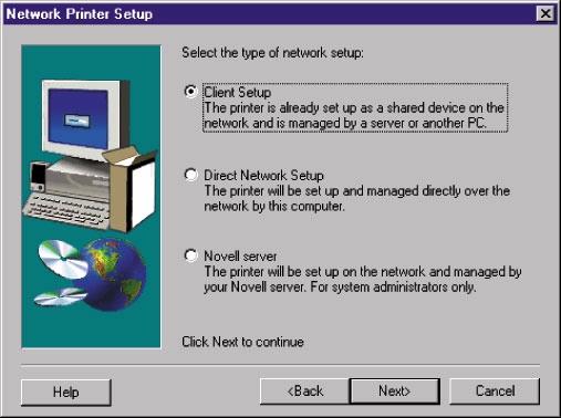 The printer will be setup on the network and managed by your Novell server. For system administrators only. Printer Novell Server Your PC 4.