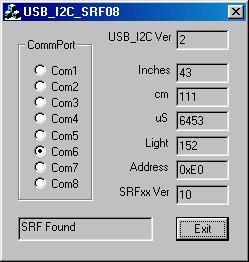 The USB-I2C module can easily supply the 25mA peak of the SRF08.