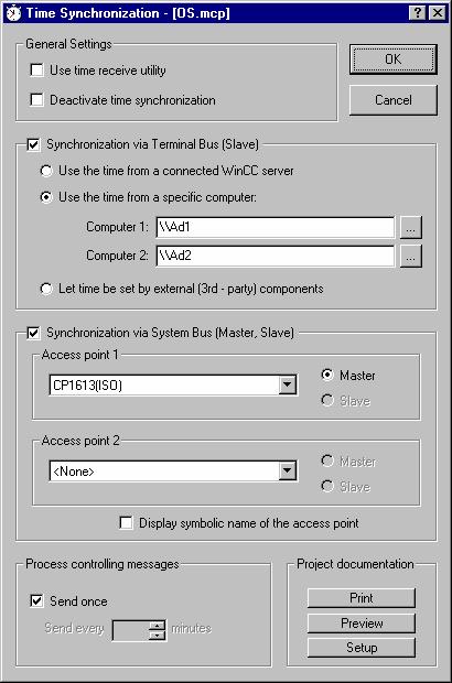 Time synchronization of the SIMATIC AS Open the Time Synchronization editor inside the SIMATIC PCS 7 OS Server project.