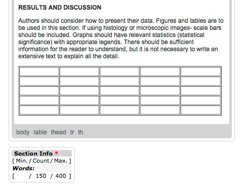 Insert Table Text inserted in the table will not be counted against the 400 word limit of the abstract body.