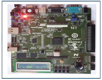 This design is configured on Xilin Spartan-3AN starter kit FPGA and
