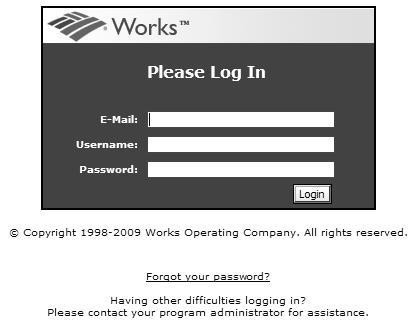 Logging into WORKS 2 4 Launch your Internet browser. Go to the WORKS: https://payment2.works.com. Enter your Columbia University E Mail address. Enter your Username and Password.