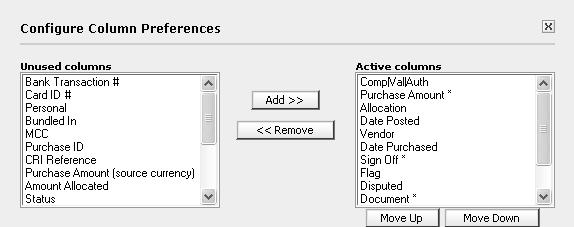 WORKS Tips: Changing Column Preferences There are two boxes, Unused columns and Active columns.