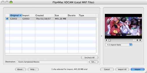 Click Select to import the selected files. Locate the XDCAM MXF files on your computer or server. Select the files you want to import, and click Select. Figure 13.