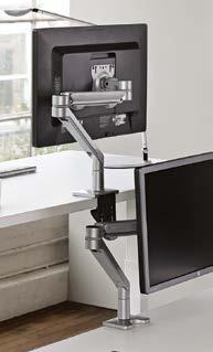 MONITOR MOUNTS Monitor mounts can be used with either fixed height or adjustable height workcenters and are an excellent way to achieve the optimal level of adjustability recommended by ergonomists.