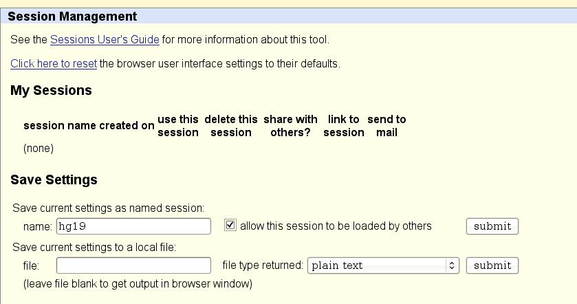 Creating your session If you want to upload custom tracks to the UCSC genome browser, you might want to save them on UCSC or to share them with colleagues. In this case, registration is required.