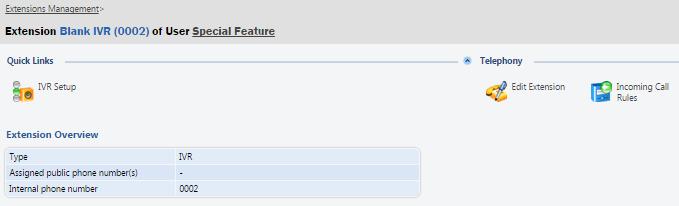 In the Telephony section, click Edit Extension. The Extension Details box is displayed. 4.