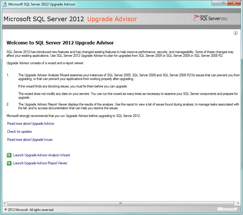 How? SQL Server Upgrate Advisor Analysis of several